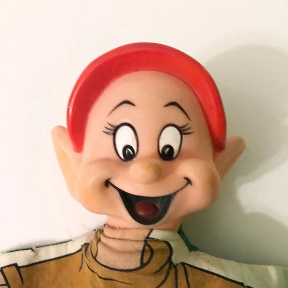 Vintage Walt Disney Productions Dopey Snow White Dwarfs Hand Puppet Japan Flaws - Picture 4 of 16